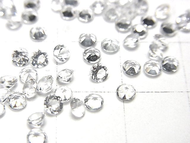 High Quality White Topaz AAA Loose stone Round Faceted 3x3mm 10pcs