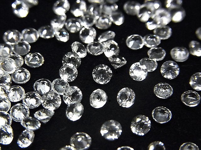 Hochwertiger weißer Topas AAA lose Steine Runde facettiert 3x3mm 10 Stück