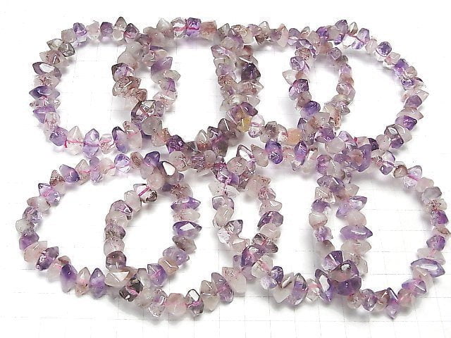 Elestial Quarz AA++ facettierte Nugget-Armband