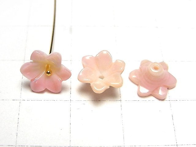 海螺殼 AAA 3D 花朵 10x10x5mm 中心孔 3個