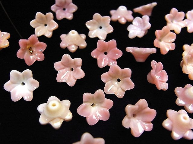 Königin Conch Muschel AAA 3D Blume 10x10x5mm Mittelbohrung 3 Stück