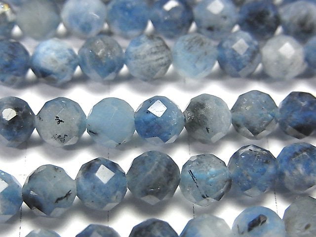 高品質!深海藍海藍寶石 AA++ 64切面圓珠 6mm 1串(約15英吋/36公分)