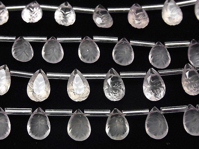Hochwertiger rosenquarz AAA geschnitzte Birnenform facettiert 12x8mm 1strang Perlen (8 Stück)