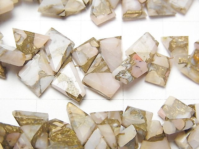 Copper Pink Opal AAA Rough Slice Faceted 1strand beads (aprx.5inch / 13cm)