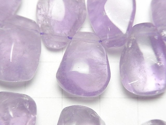 淺色紫水晶 AA+ 刻面隨形鑽石半孔或 1 串珠(約 15 英吋 / 37 公分)