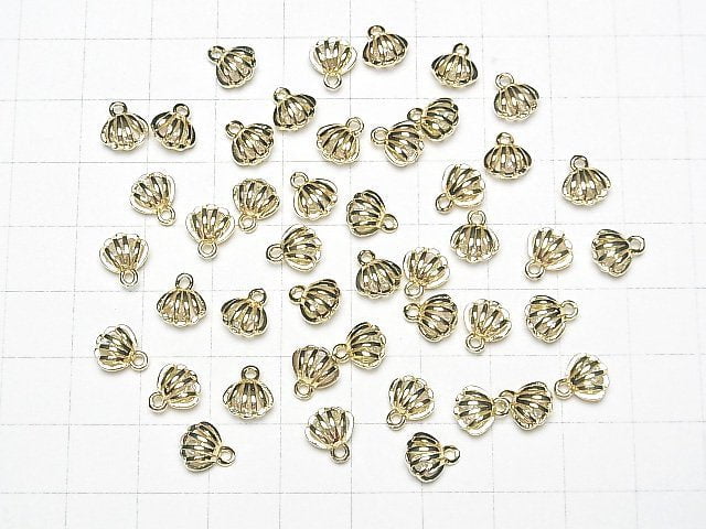 Metallteile Muschel Motiv Charm 8x7mm Goldfarbe (mit CZ) 2 Stück