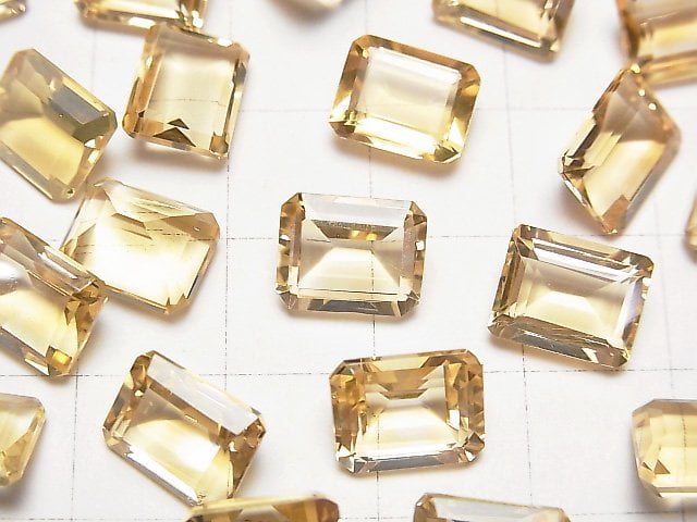 高品質黃水晶 AAA 裸石 矩形刻面 10x8mm 2顆