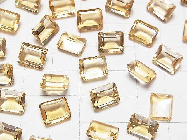 Hochwertiger Citrin AAA lose Stein rechteckig facettiert 10x8mm 2 Stück