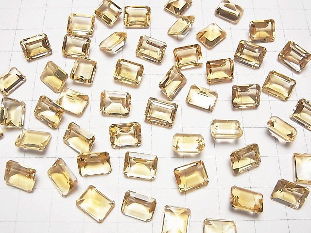 Hochwertiger Citrin AAA lose Stein rechteckig facettiert 10x8mm 2 Stück