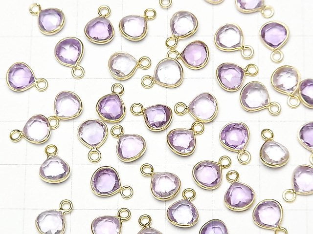 Hochwertiger Amethyst AAA Zargenfassung Kastanienform 7x7mm 18KGP 4 Stück