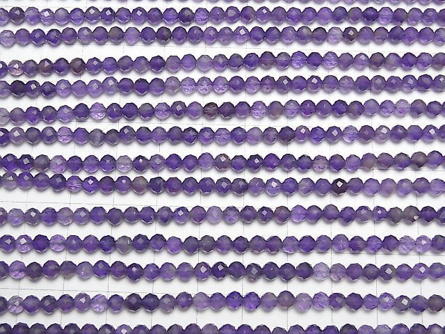Hochwertig! Amethyst AA 32-facettierte runde 4mm 1strang Perlen (ca. 15 Zoll / 37 cm)