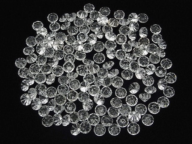 High Quality White Topaz AAA Carved Round Faceted 6x6mm 5pcs