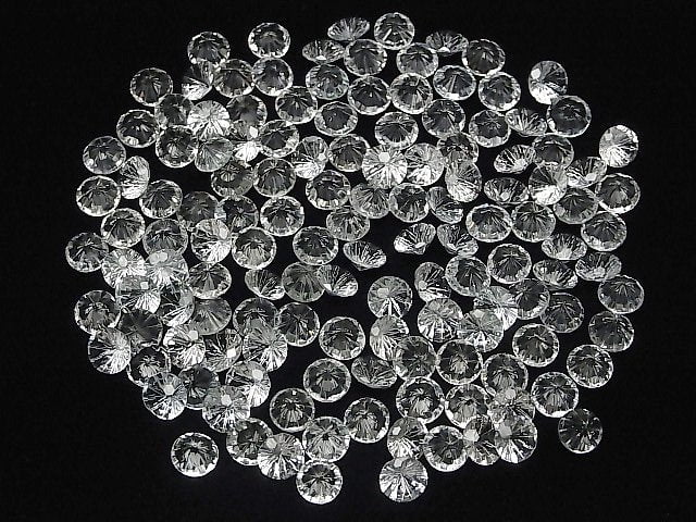 Hochwertiger Weißer Topas AAA Graviert Rund Facettiert 8x8mm 3Stk