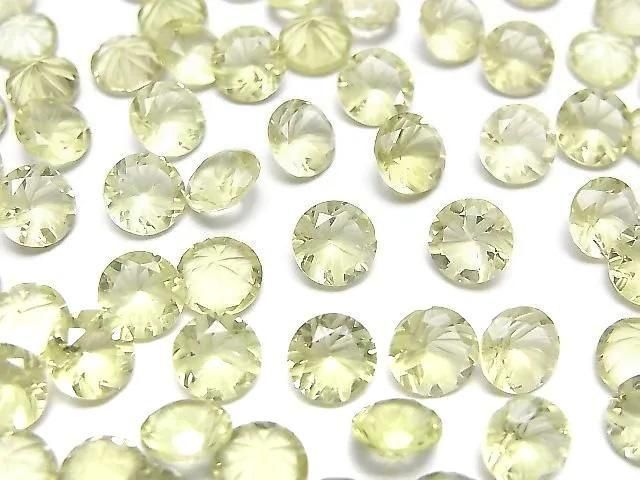 高品質檸檬石英 AAA 刻面圓形刻面 6x6mm 5顆
