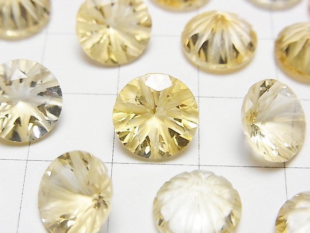 高品質刻面圓形黃水晶 AAA 10x10mm 2顆