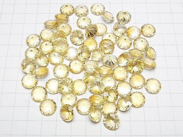Hochwertiger Citrin AAA geschnitzte runde facettierte 12x12mm 1 Stück