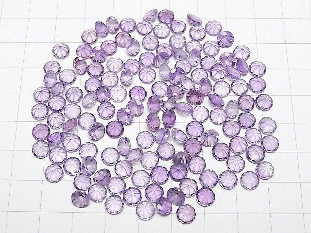 Hochwertiger Amethyst AAA Graviert Rund Facettiert 6x6mm 5Stk
