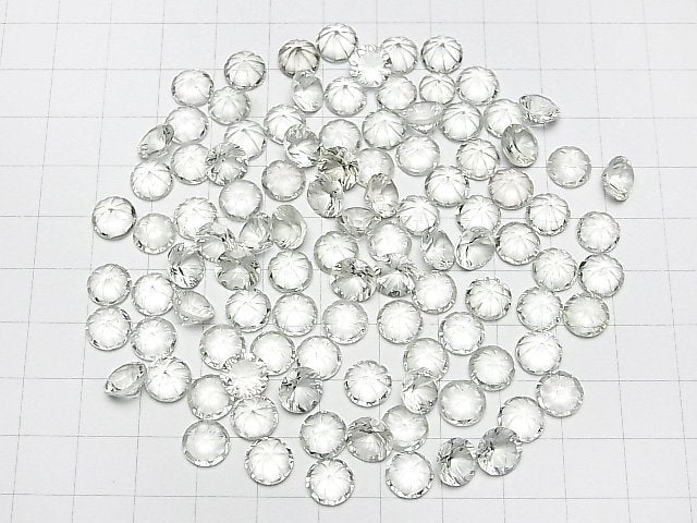 Hochwertiger grüner Amethyst AAA geschnitzte runde facettierte 8x8mm 3 Stück