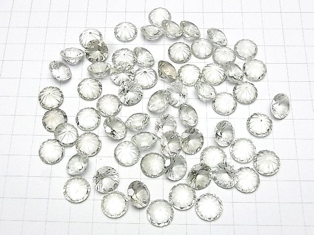 Hochwertiger grüner Amethyst AAA geschnitzte runde facettierte 12x12mm 1 Stück