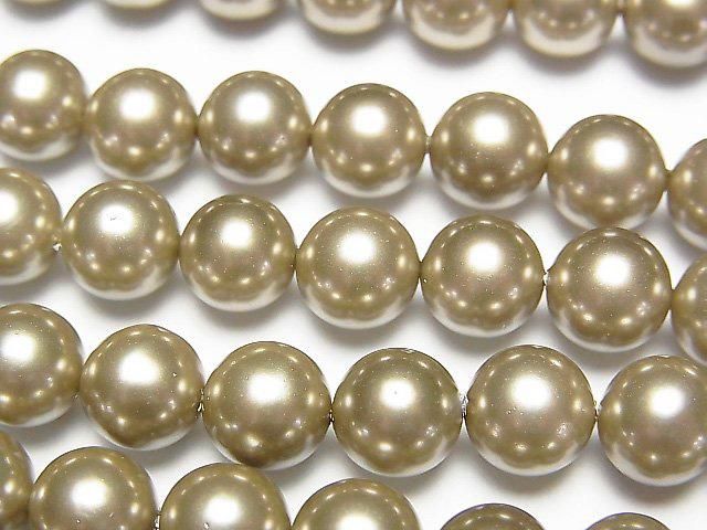 Muschelperle Gold Rund 8mm 1strang Perlen (ca. 15 Zoll / 37 cm)