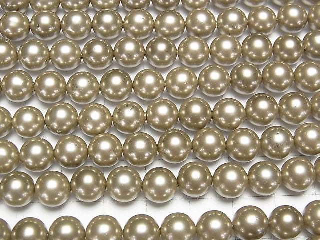 Muschelperle Gold Rund 8mm 1strang Perlen (ca. 15 Zoll / 37 cm)