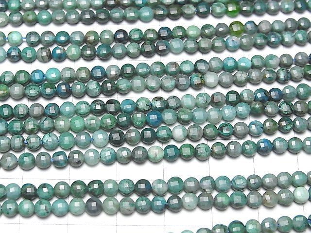 Hochwertig! Chrysokoll AA+ Facettiert Münze 3x3x2mm 1Strang Perlen (ca. 15 Zoll / 37 cm)