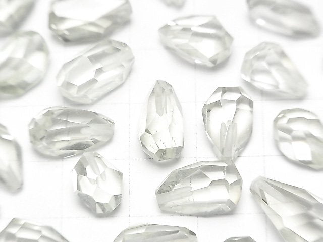 高品質綠紫水晶 AAA 半孔鑽原石水滴 3 件