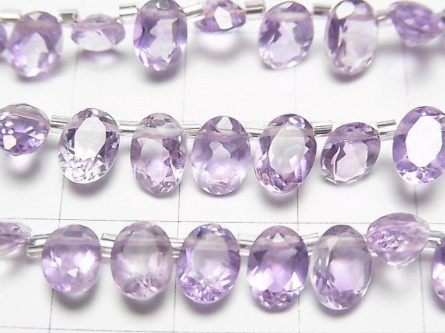 高品質紫水晶 AAA 橢圓形刻面 7x5x3mm 半串或 1 串珠子 (約 5 英吋 / 13 公分)