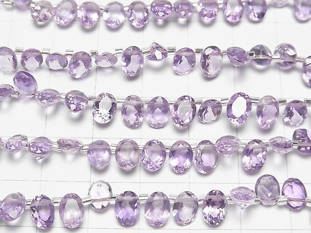 Hochwertiger Amethyst AAA Oval facettiert 7x5x3mm halb oder 1 Strang Perlen (ca. 5 Zoll / 13 cm)