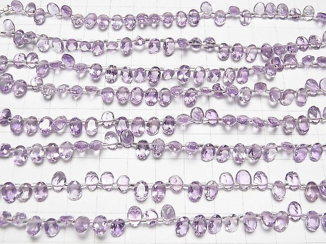 Hochwertiger Amethyst AAA Oval facettiert 7x5x3mm halb oder 1 Strang Perlen (ca. 5 Zoll / 13 cm)
