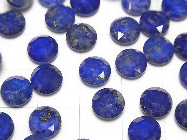青金石 x 水晶 AAA 圓形玫瑰切割 8x8mm 3顆