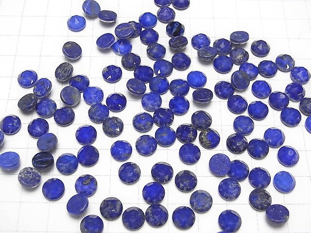 Lapislazuli x Kristall AAA Rund Rose Cut 8x8mm 3 Stück
