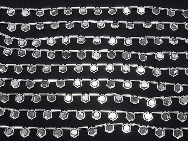 Hochwertiger Kristall AAA Flach Hexagon Schnitt 9x8mm 1Strang Perlen (13Stück)