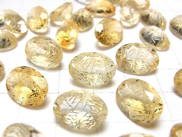 Hochwertiger Citrin AAA geschnitzte ovale facettierte 14x10mm 1 Stück