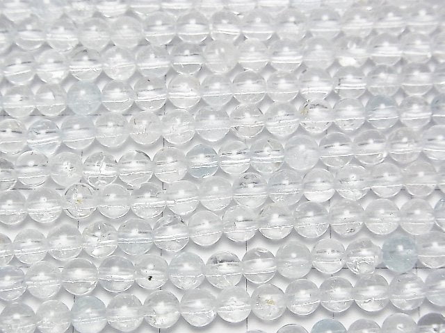天然白色拓帕石 AAA 級 - 圓形 4mm 1串珠子 (約15英吋 / 38公分)
