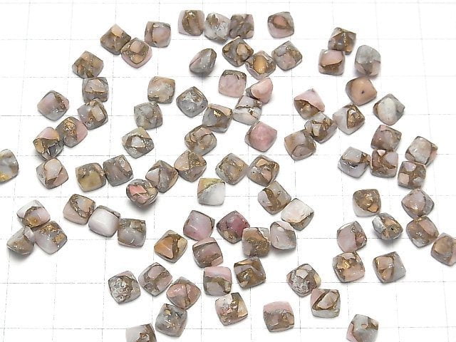 Copper Pink Opal AAA Sugarloaf Cut 6x6mm 3pcs
