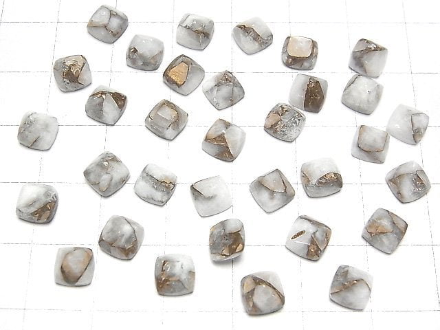Copper Calcite AAA Sugarloaf Cut 6x6mm 3pcs