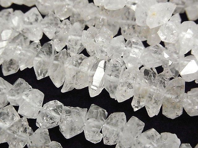 巴基斯坦水晶原礦塊狀切面裸石 1/4 或 1 串珠子 (約 15 英吋/38 公分)
