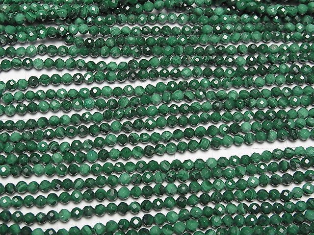Hochwertiger! Malachit AAA- facettiert Rund 3mm 1Strang Perlen (ca. 15Zoll / 37cm)