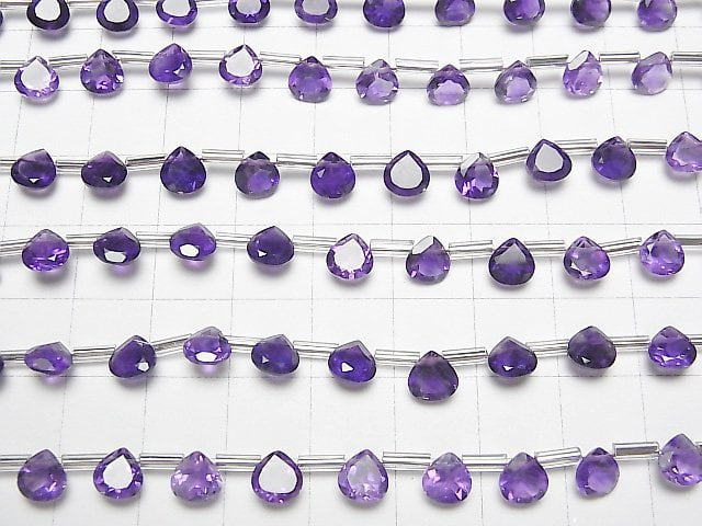 Hochwertiger Amethyst AAA- Kastanienform facettiert 6x6mm 1Strang Perlen (18 Stück)
