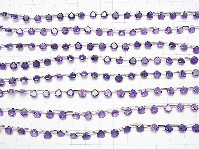 Hochwertiger Amethyst AAA- Kastanienform facettiert 6x6mm 1Strang Perlen (18 Stück)