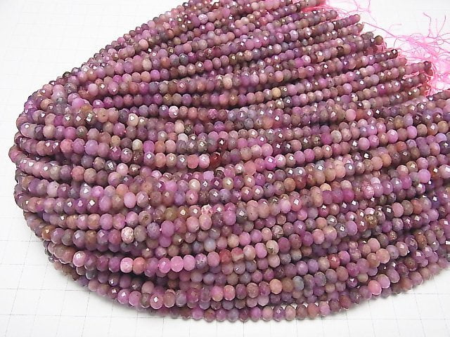 Hochwertig! Rubin AA Facettierte Knopf-Rondelle 6x6x4mm halb oder 1strang Perlen (ca. 15 Zoll / 36 cm)