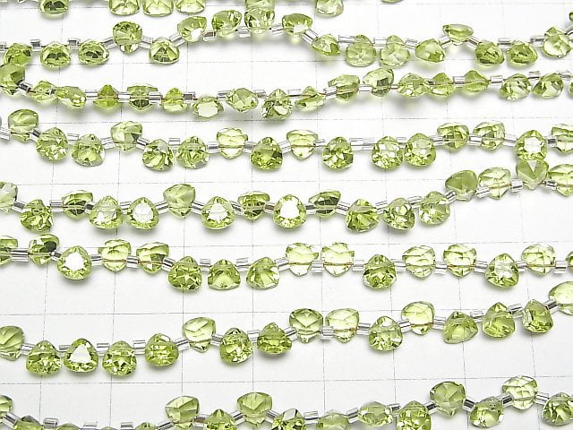 High Quality Peridot AAA- Triangle Faceted 5x5mm half or 1strand beads (28pcs)