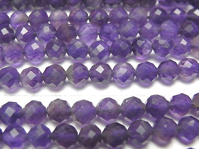 High Quality! Amethyst AA+ Faceted Round 5mm 1strand beads (aprx.15inch / 37cm)