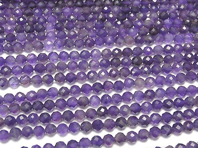 Hochwertiger! Amethyst AA+ facettiert rund 5mm 1 Strang Perlen (ca. 15 Zoll / 37 cm)
