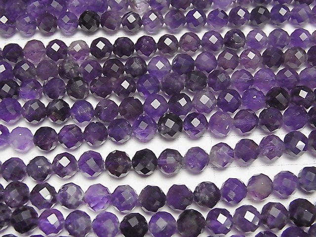 Hochwertiger! Amethyst AA+ 64-facettiert rund 8mm 1 Strang Perlen (ca. 15 Zoll / 36 cm)