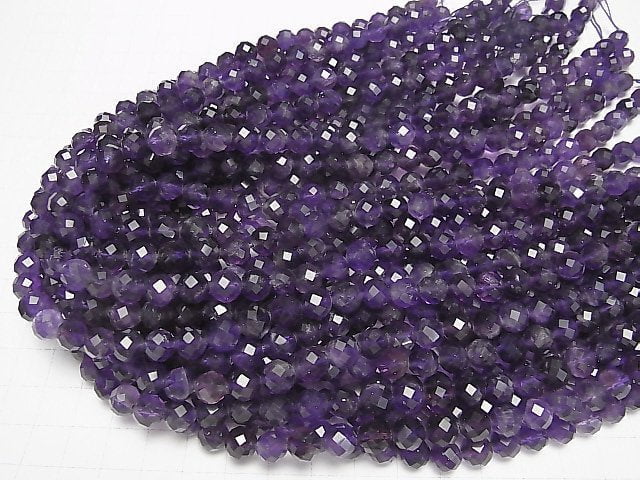 Hochwertiger! Amethyst AA+ 64-facettiert rund 8mm 1 Strang Perlen (ca. 15 Zoll / 36 cm)