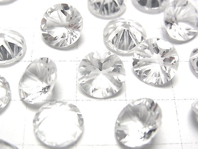 高品質 AAA 級刻面圓形刻面水晶 10x10mm 2 件裝