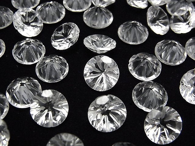 Hochwertiger Kristall AAA geschnitzt rund facettiert 10x10mm 2 Stück