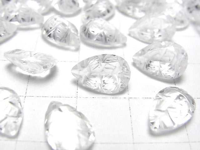 High Quality Crystal AAA Carved Pear shape Faceted 12x8mm 3pcs